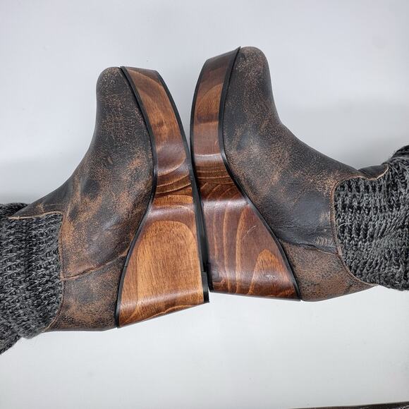 Bed Stu Womens Bruges Boot Bootie Size 9 Distressed Brown Wedge Boho Western - Picture 6 of 15